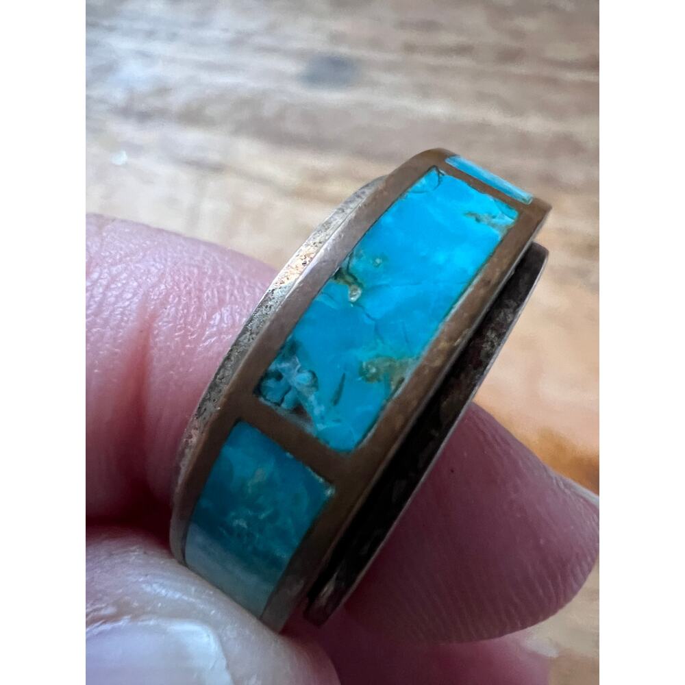 Jay King DTR Sterling Copper Turquoise Spinner Ring Size 8, 9g, Desert Rose - Picture 2 of 8